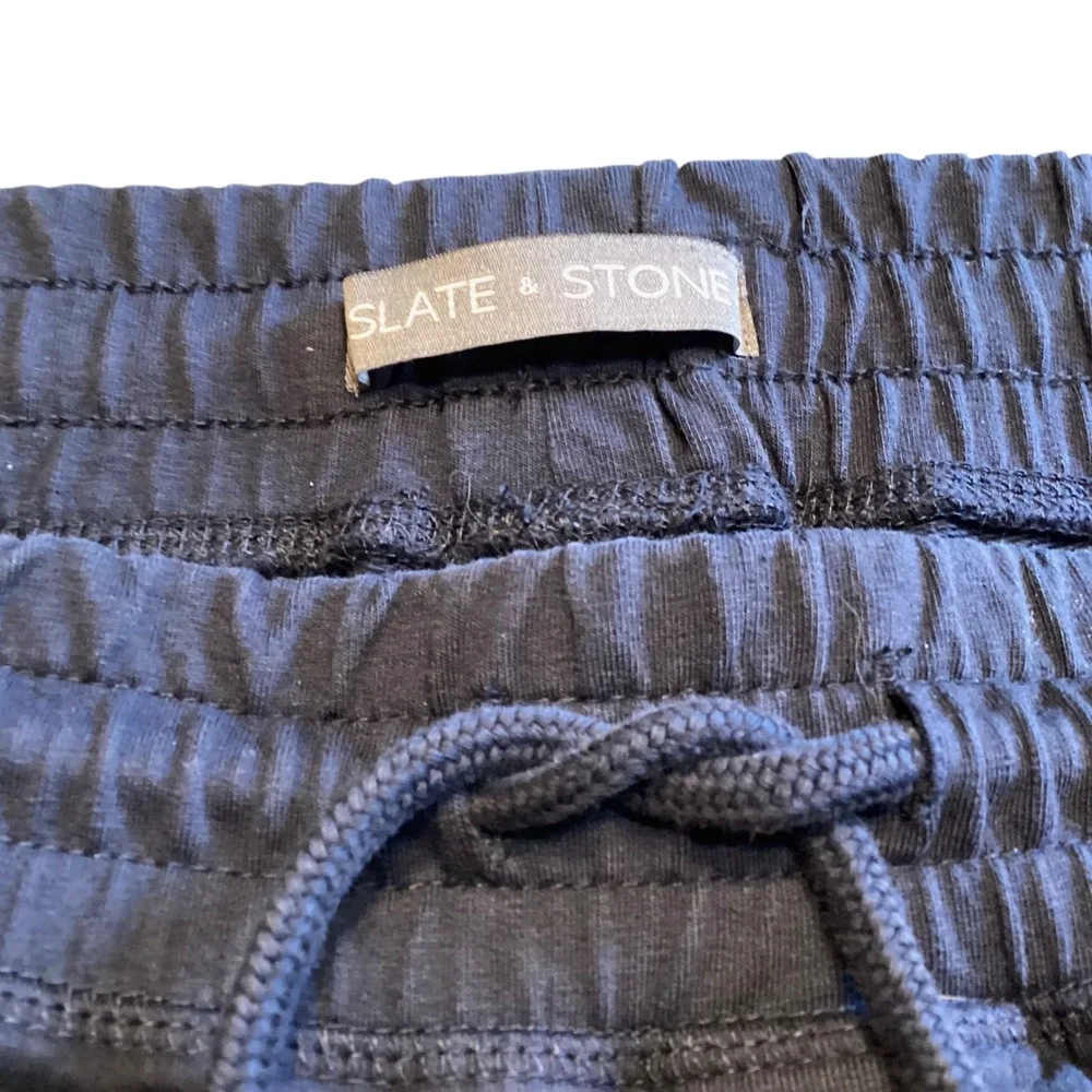 Slate & Stone Mens Navy Blue Cotton Jogger Sweatpants Sz L Luxury Loungewear EUC